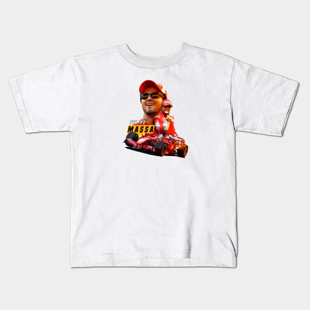 Felipe Massa Low Poly Kids T-Shirt by pxl_g